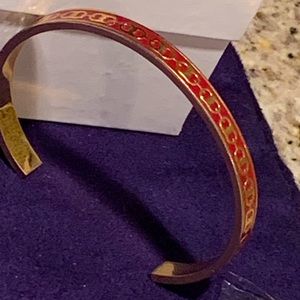 🥰”TORY BURCH~BANGLE BRACELET~ RED/ GOLD”🥰